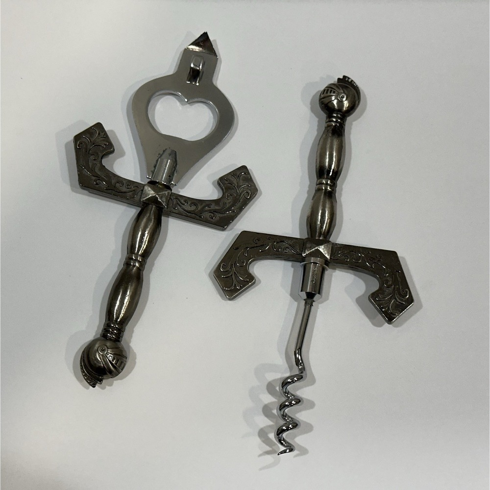 Vintage Medieval MCC home Bar Tool Set Knight's Helmet 1960s Japan -‎ Corkscrew